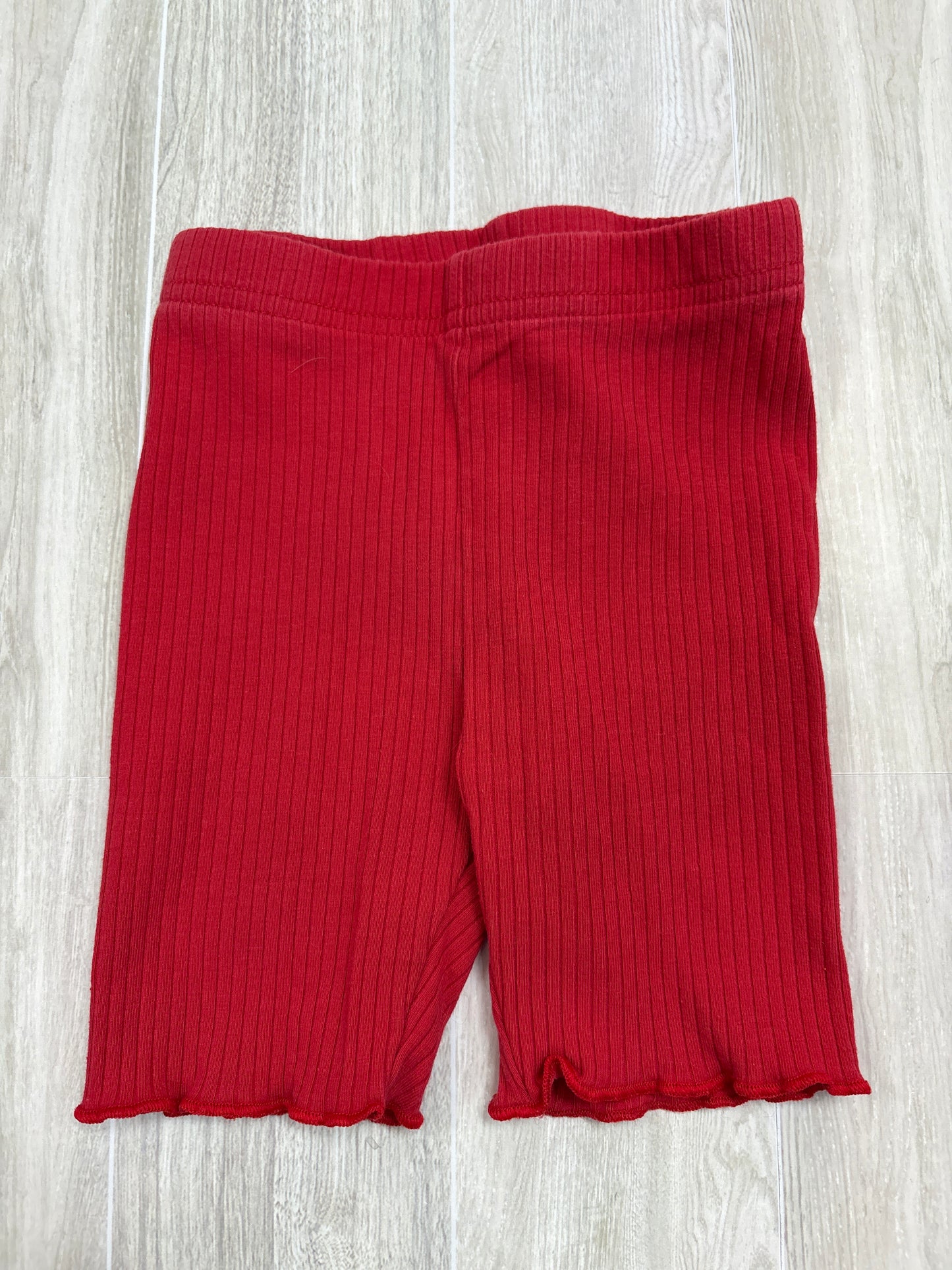 3T Red Ribbed Biker Short