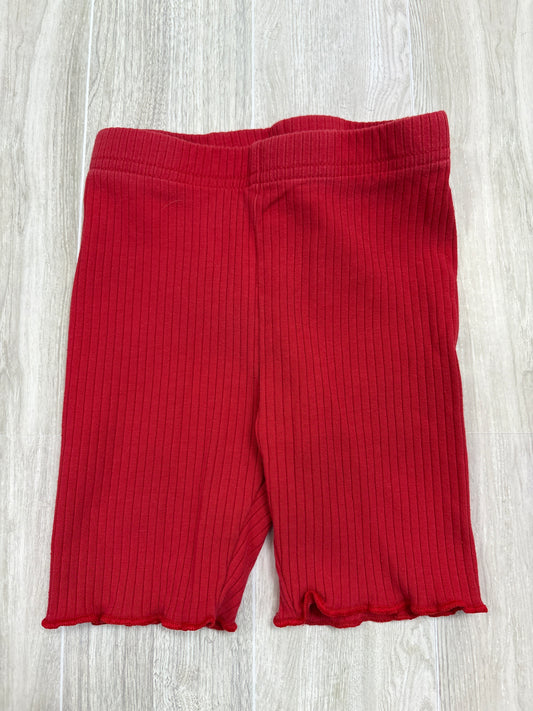 3T Red Ribbed Biker Short