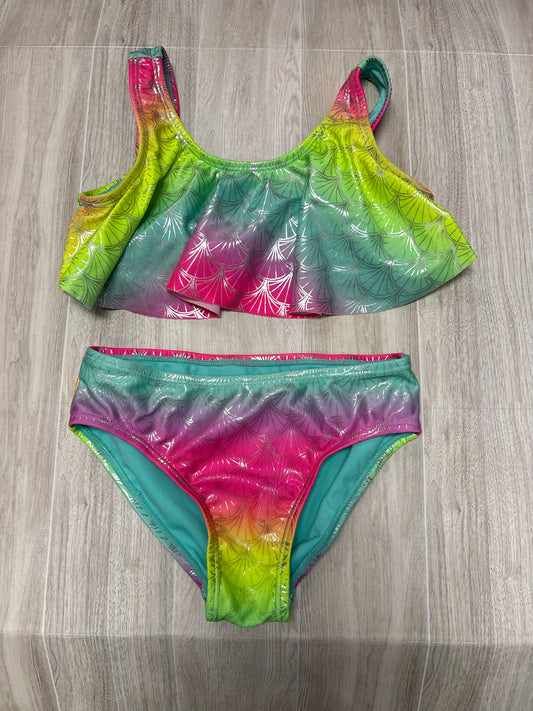 5/6 Neon Shell Printed 2 Piece Swimsuit