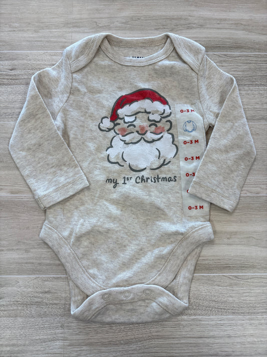 NWT 0-3m Cream My 1st Christmas Onesie