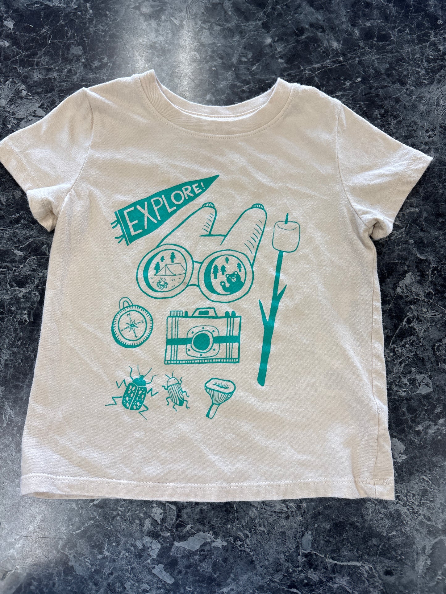 2T Cream Explore Graphic Tee