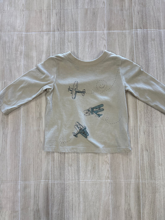 12m Tan Airplane Long Sleeve