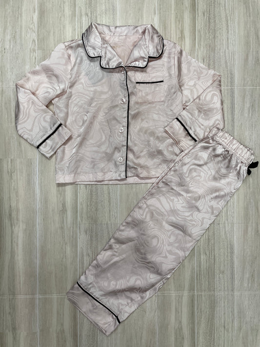 2T Light Pink Satin Pajama 2 Piece Set