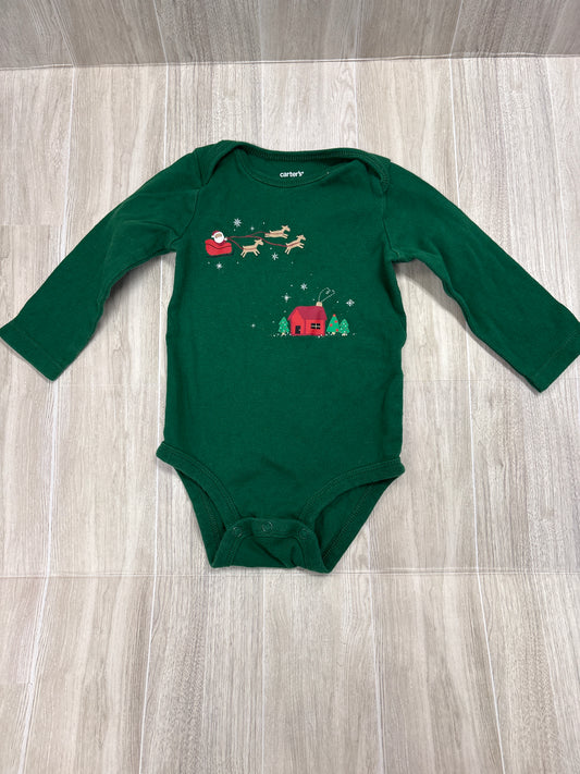 12m Green Holday Onesie