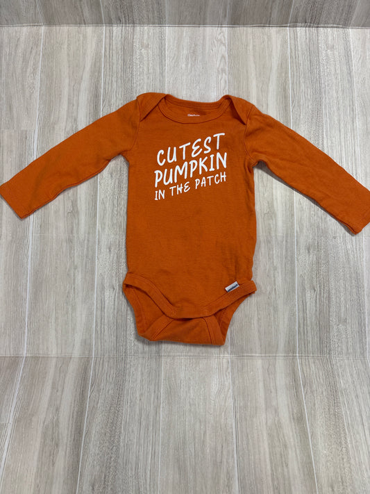 3-6m Orange Cutest Pumpkin In The Patch Onesie