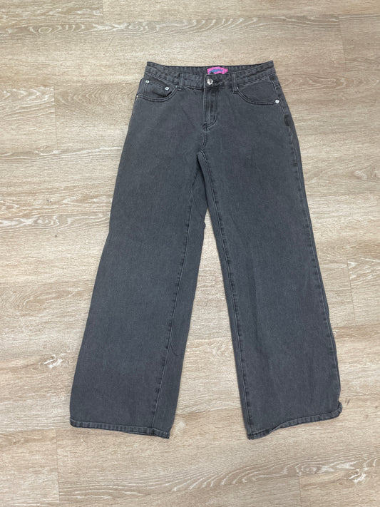 Womens Small Edikted Charcoal Grey Wide Leg Denim