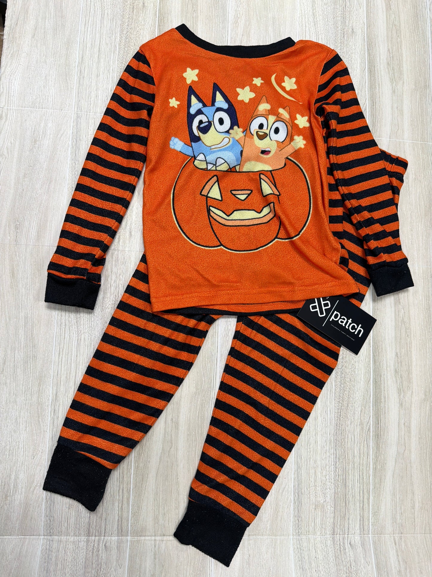 4T Halloween Bluey Pumpkin Pajama Set