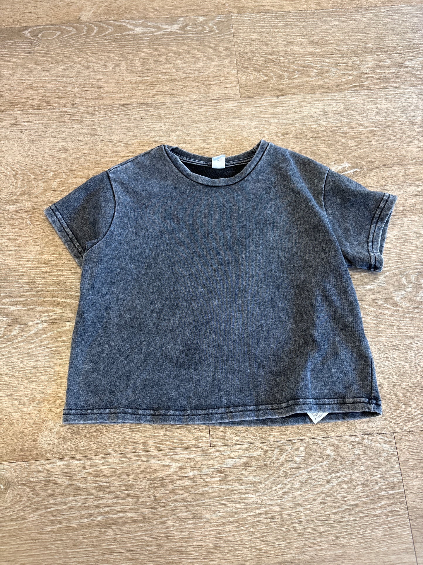 4Y Grey Acid Wash Boxy Tee