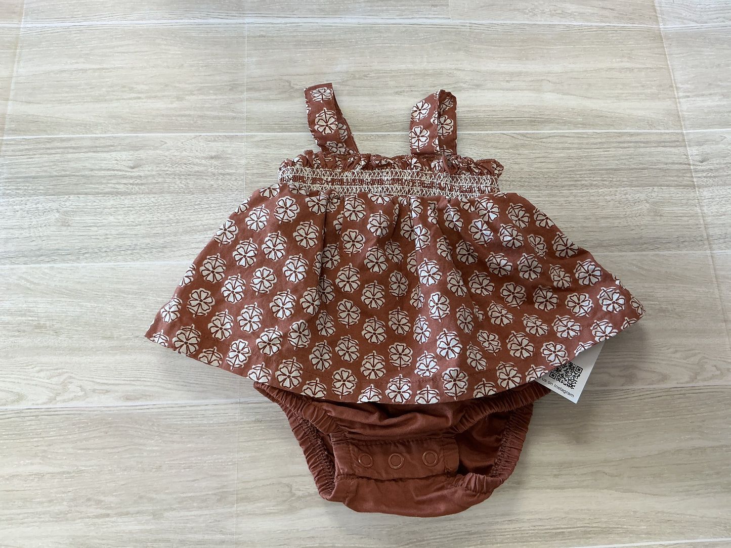 Newborn Brown Floral Tank Onesie Dress