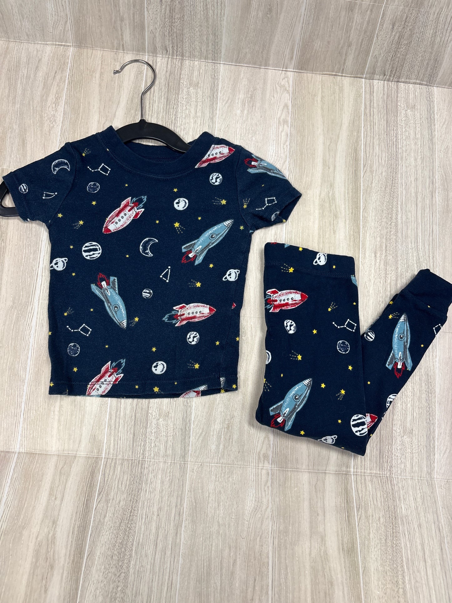 18m Navy Rocket Pajama Set