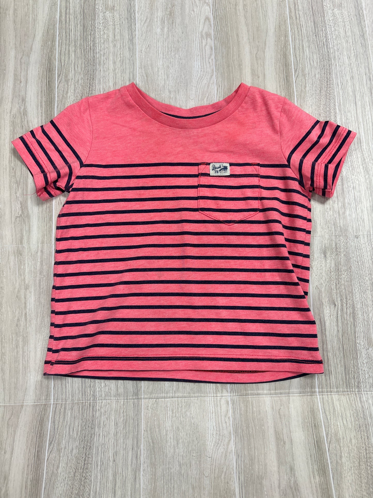 18m Pink/Navy Striped Tee