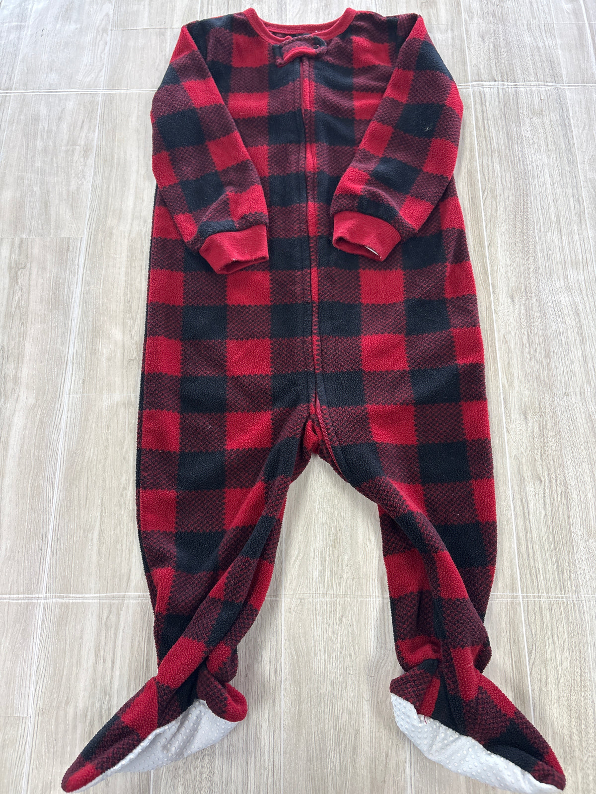 18m Red/Black Plaid Footed Pajama