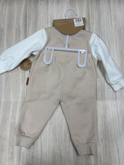 NWT 6-9m Cream Crewneck + Jogger Set