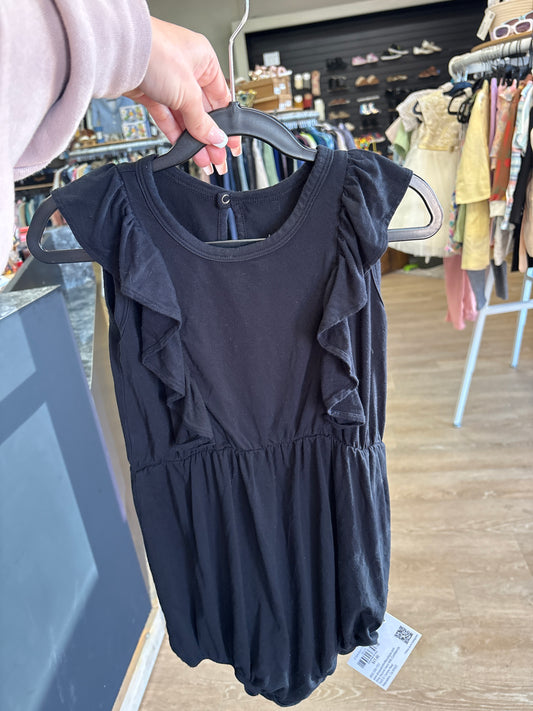 4T Kyte Black Ruffle Sleeve Romper