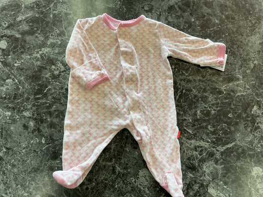 Newborn Magnetic Me Pink Hearts Pajama Romper