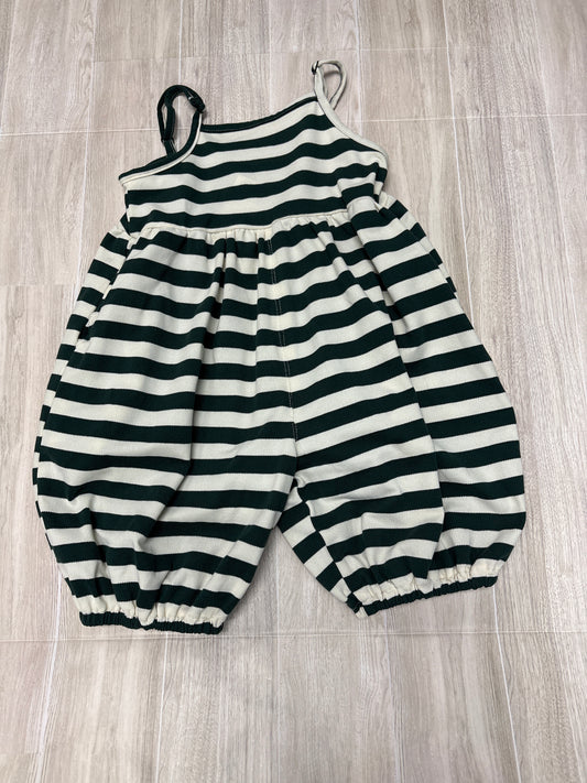 2T Cream/Green Striped Jumpsuit