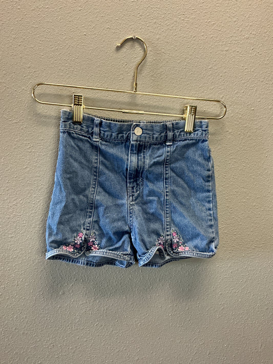 4T VINTAGE Faded Glory Denim Shorts with Flower Detail