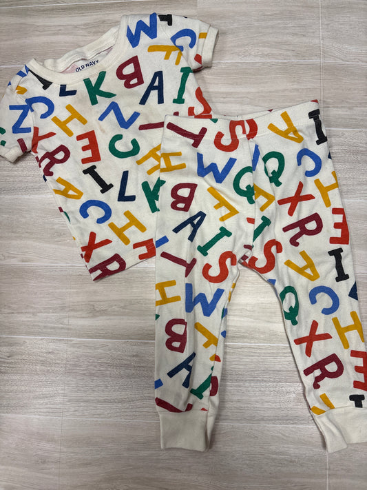 18-24m Alphabet 2 Piece Pajama Set - Blemish