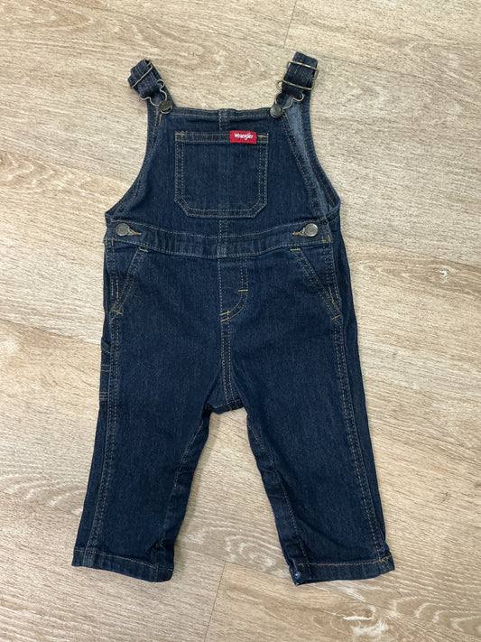 6-9m Wrangler Dark Wash Overalls