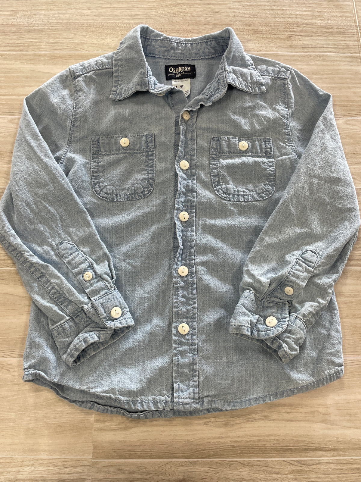 4T OshKosh Chambray Long Sleeve Button Up