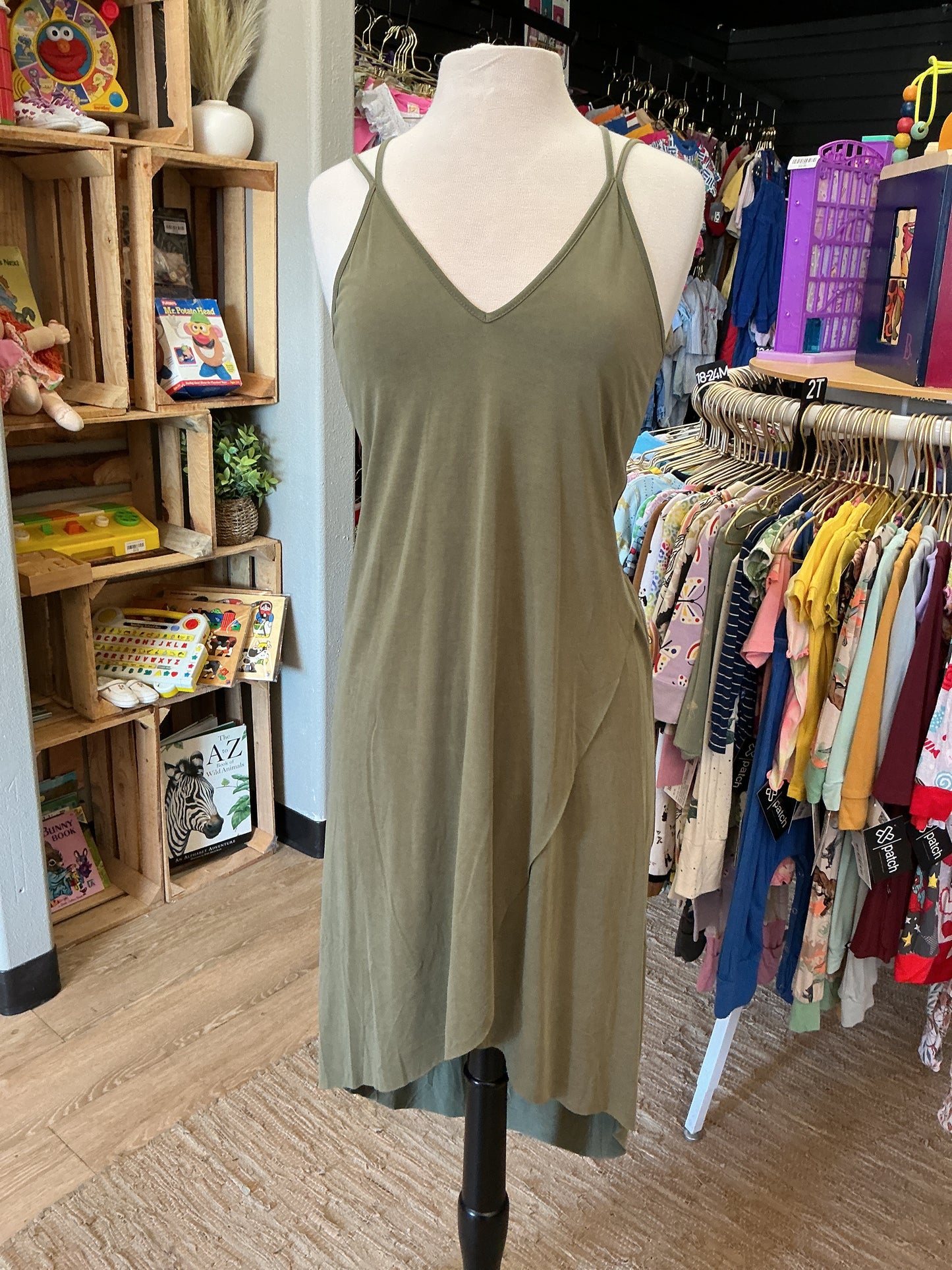 NWT Womens Xsmall Olive Tank Dress