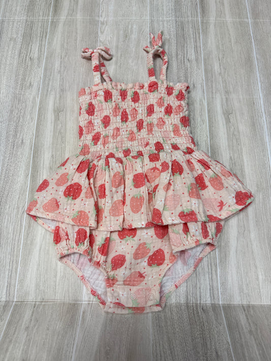 12-18m Angel Dear Strawberry Ruffle Tank Onesie