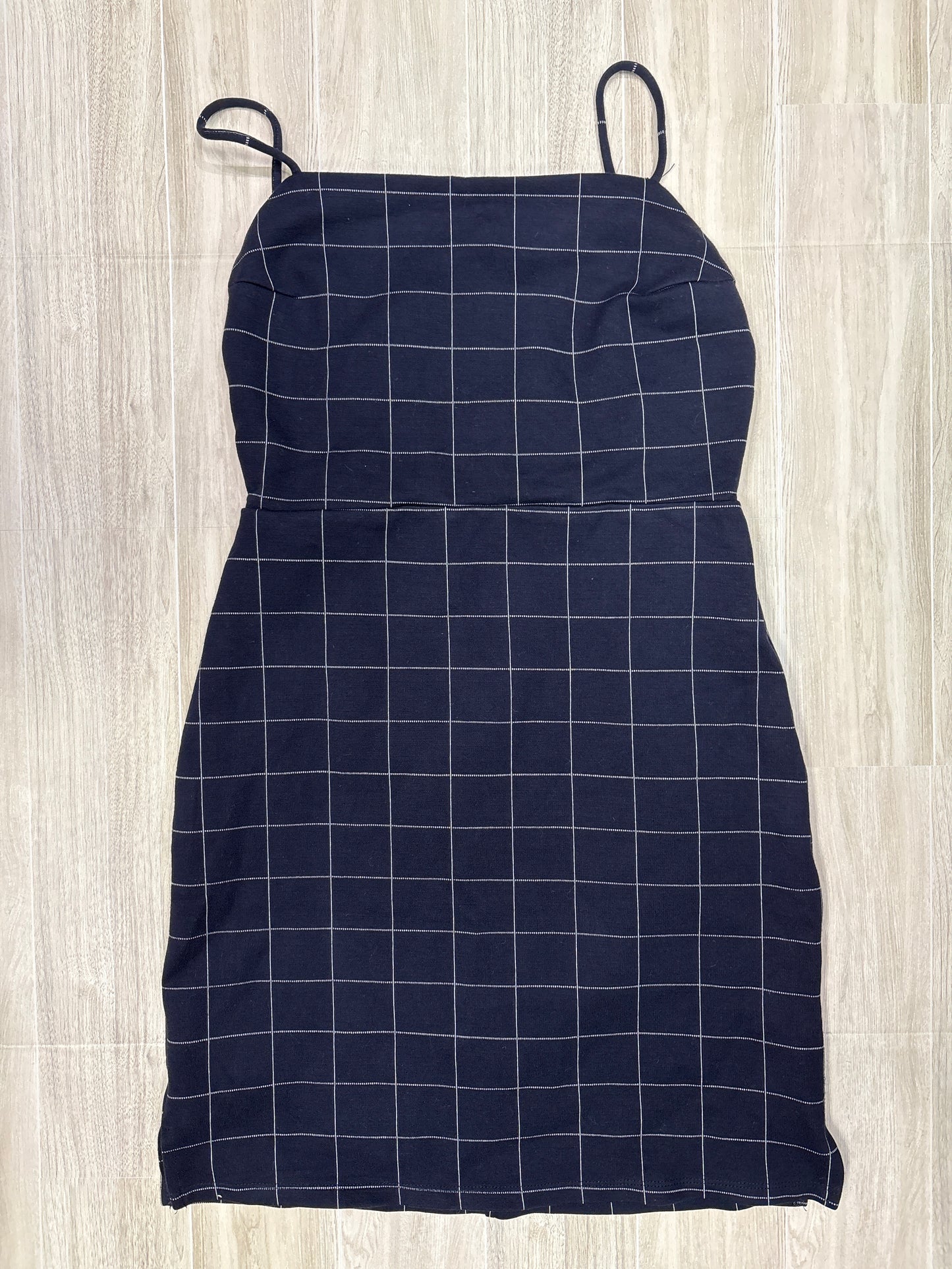 Womens Small Urban Outfitters Navy Blue Grid Tank Dress