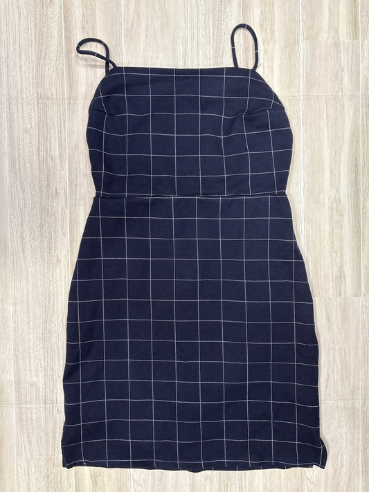 Womens Small Urban Outfitters Navy Blue Grid Tank Dress
