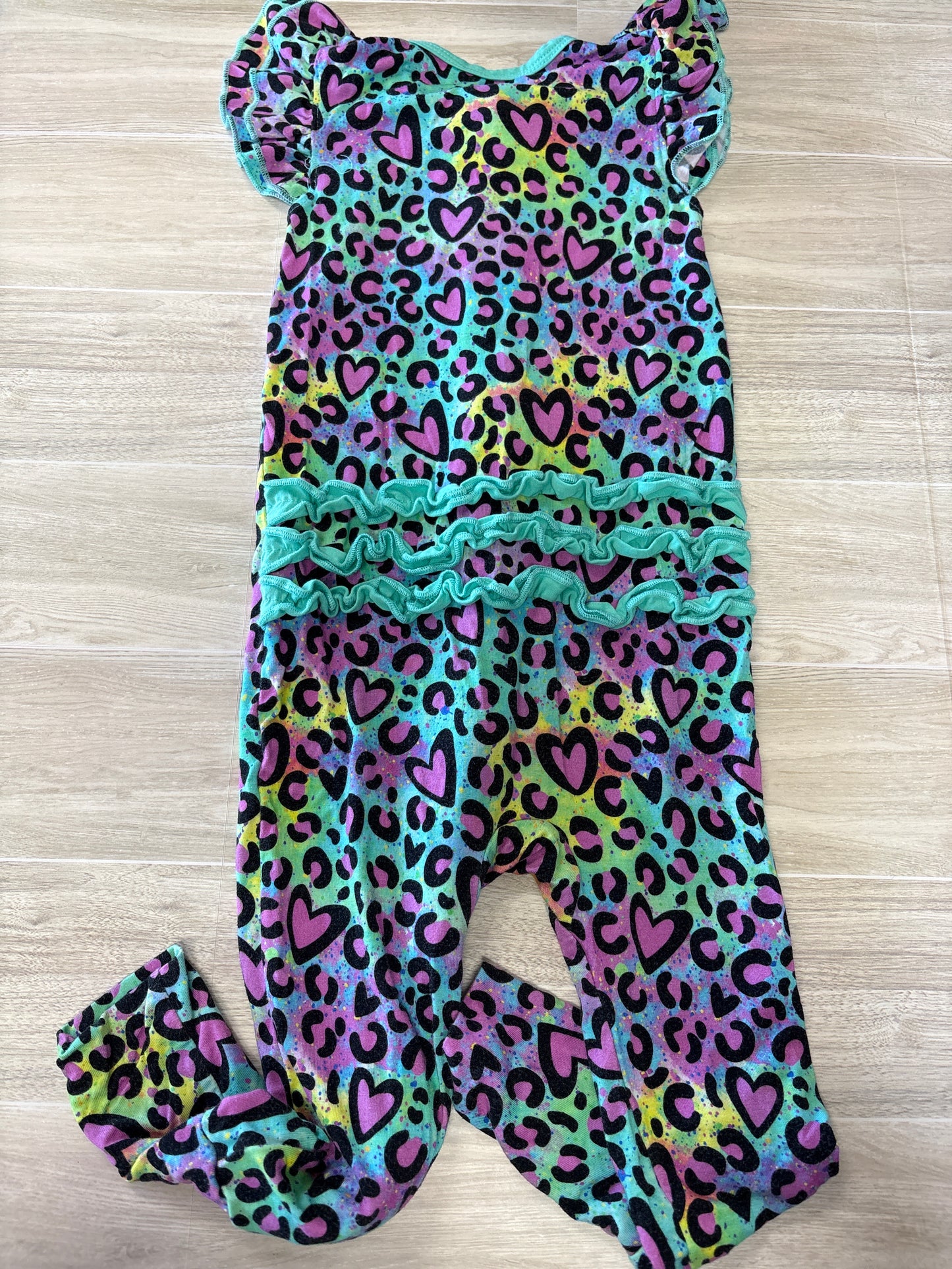 18-24m Show Stoppers Neon Leopard Ruffle Pajama
