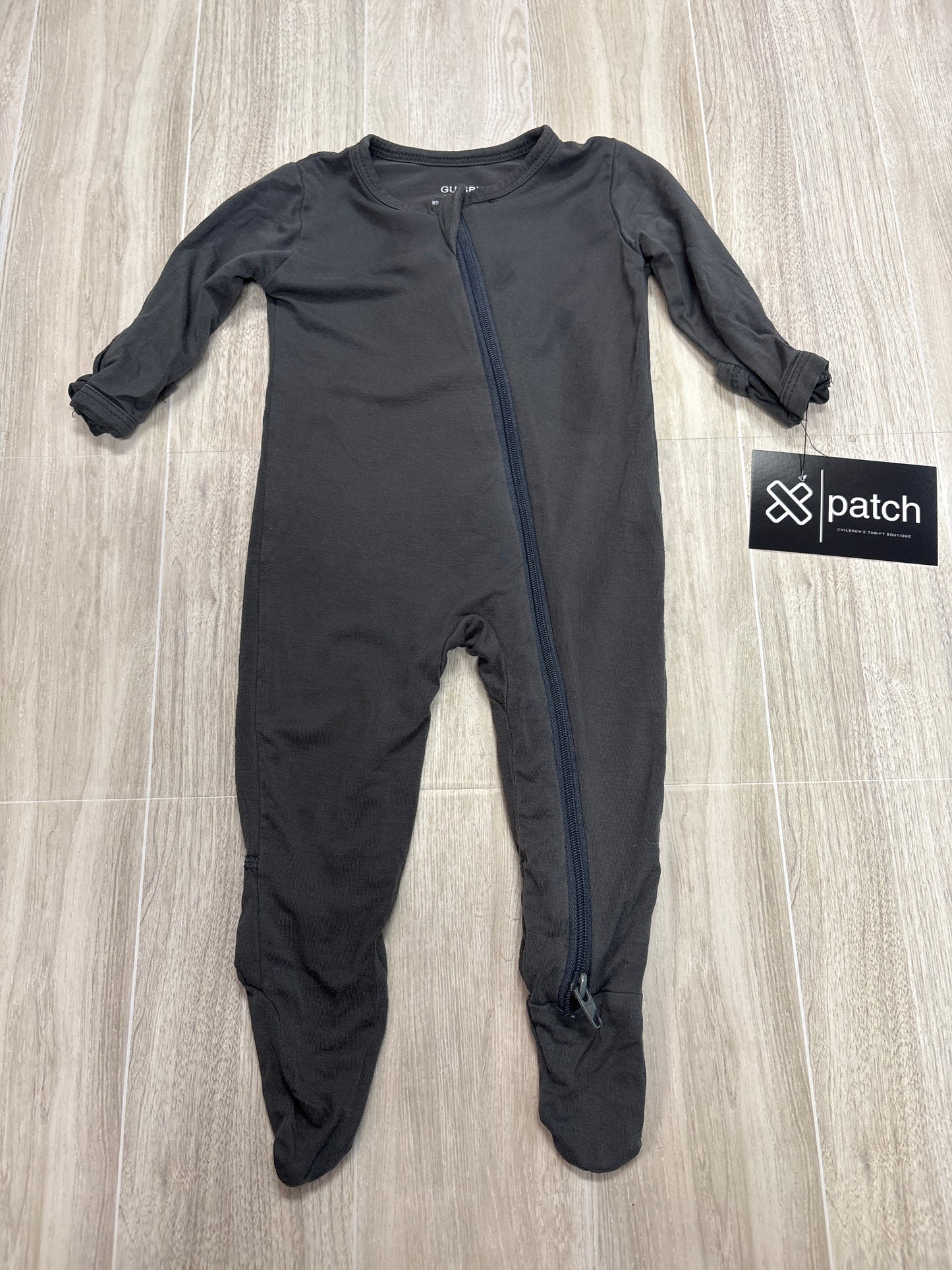 NB Charcoal Grey Zip Pajama - Blemish