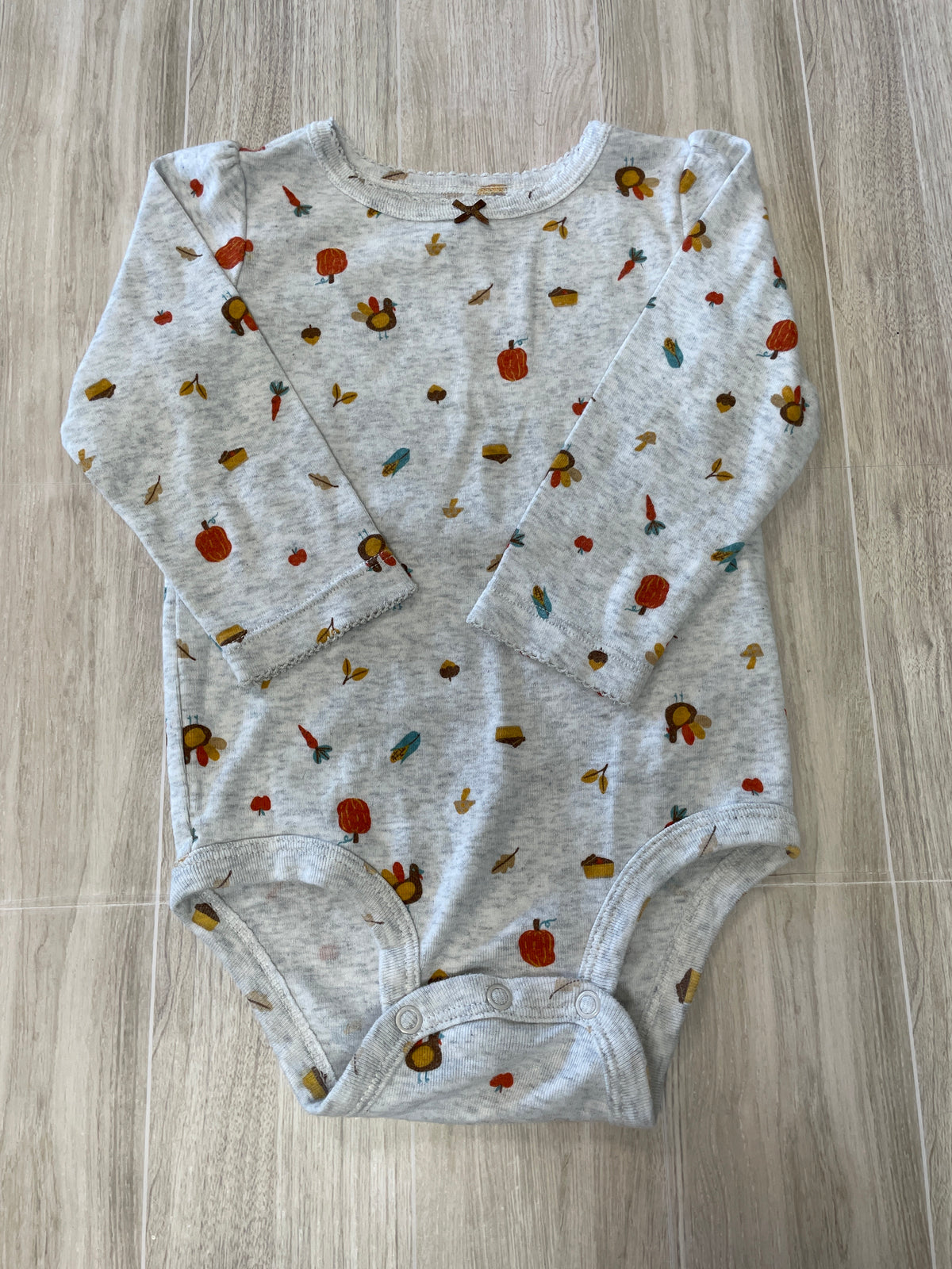 18m Grey Thanksgiving Onesie