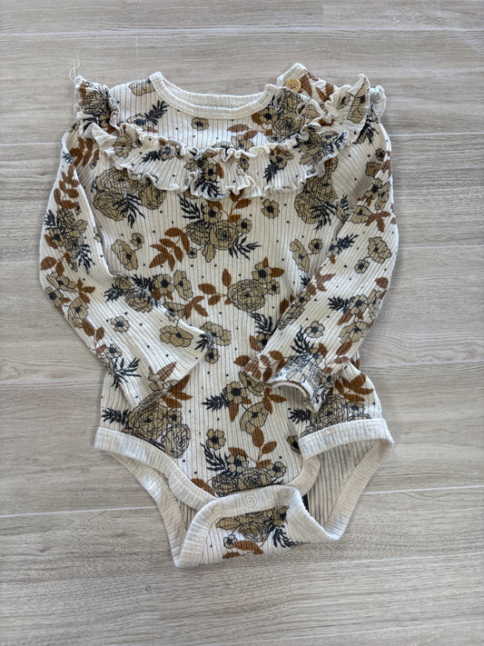 18m Rachel Zoe Cream Floral Long Sleeve Onesie