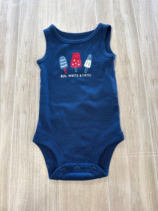 Newborn Red White and Cute Popsicle Tank Onesie