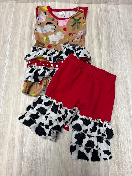 4/5T Farm Animal Cowprint 2-Piece Set