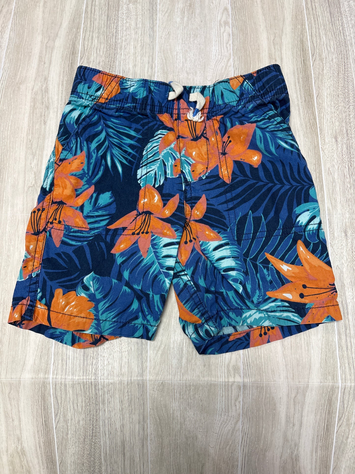 3T Navy Leafy Floral Shorts