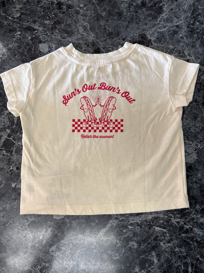 6-9m Suns Out Buns Out Cream Tee - Blemish