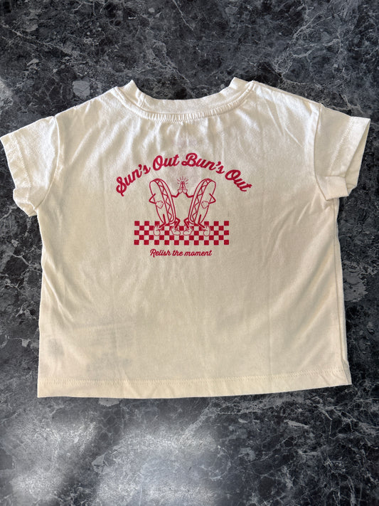 6-9m Suns Out Buns Out Cream Tee - Blemish
