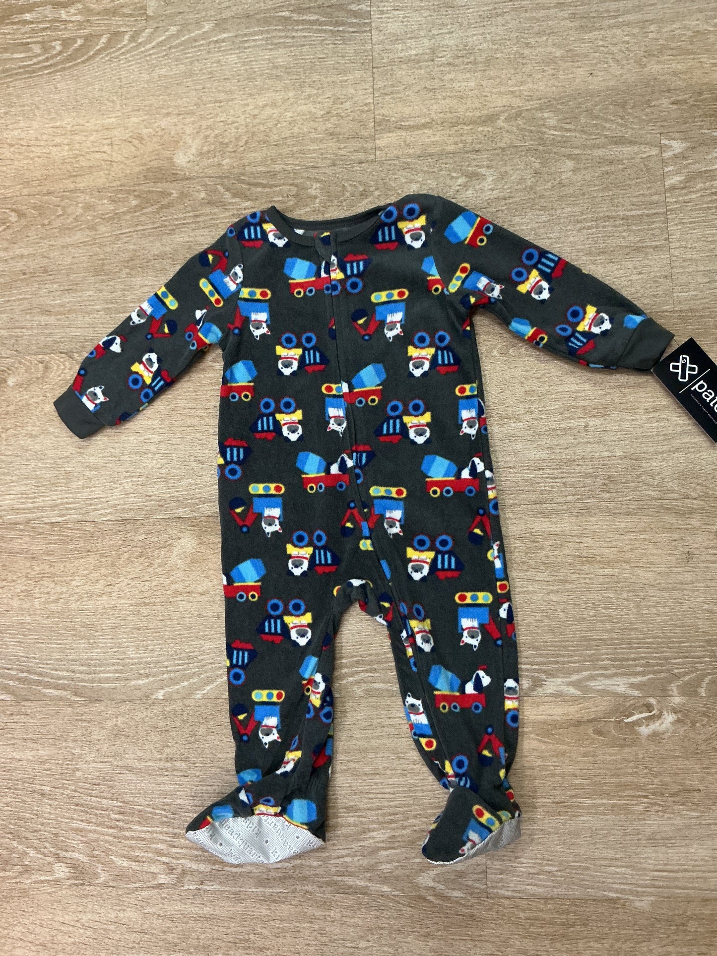12m Fleece Striped Dog Truck Pajama 2 Pack