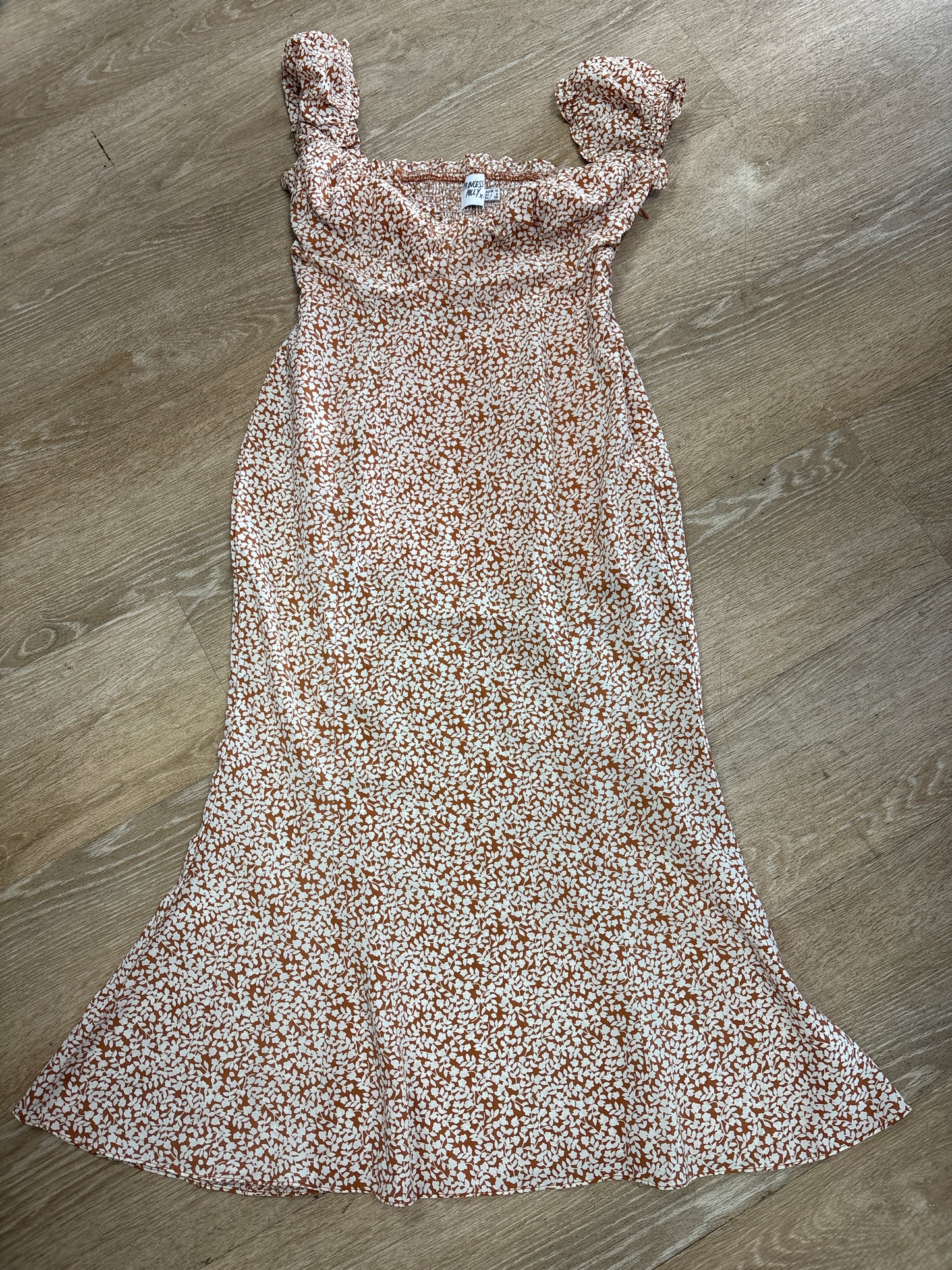 Womens 6 Princess Polly Rust Floral Midi Dress