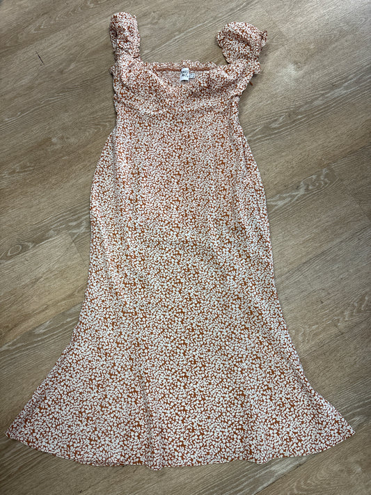 Womens 6 Princess Polly Rust Floral Midi Dress