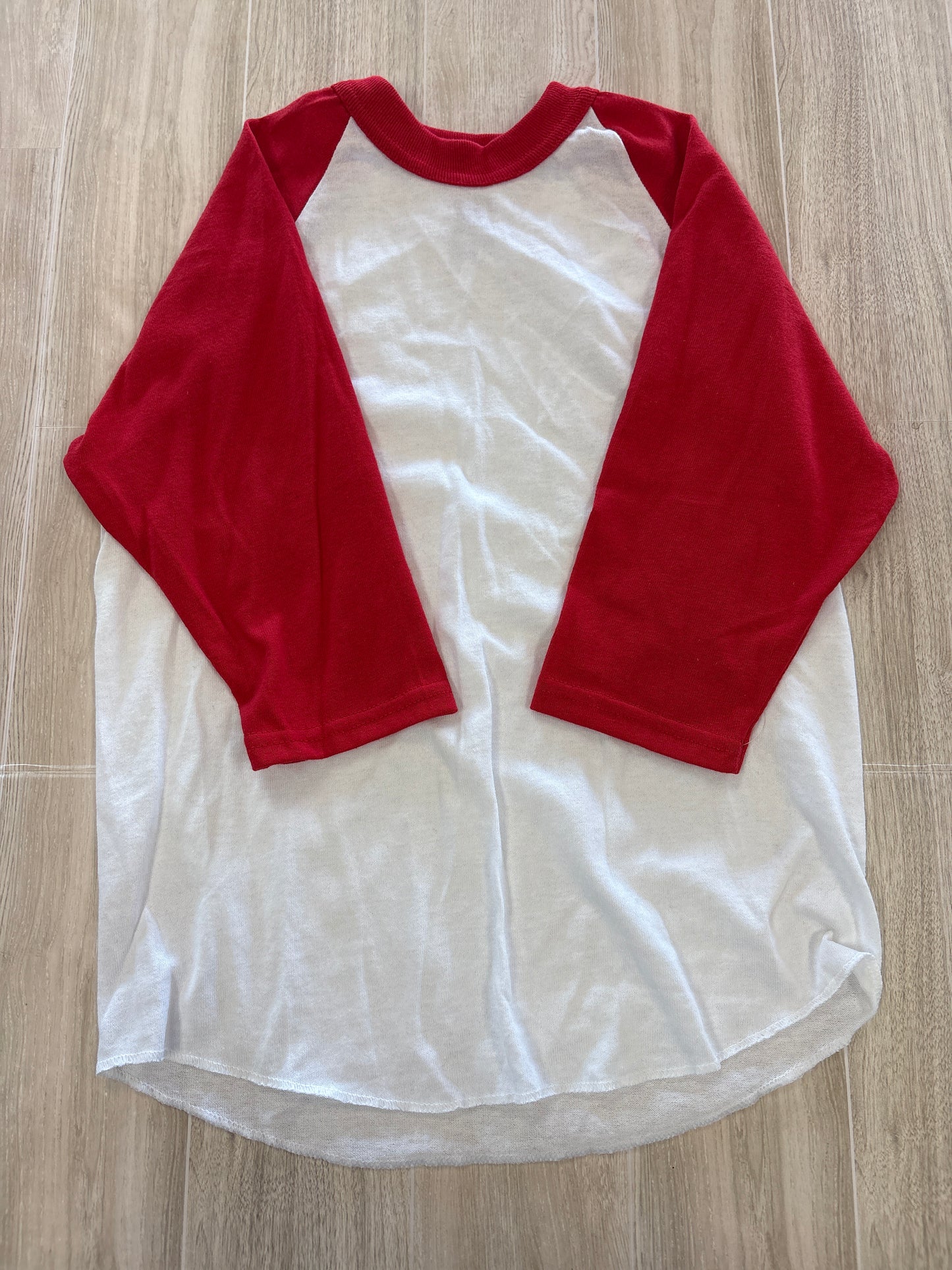 NWT 6/7 Red/White Baseball Style Tee