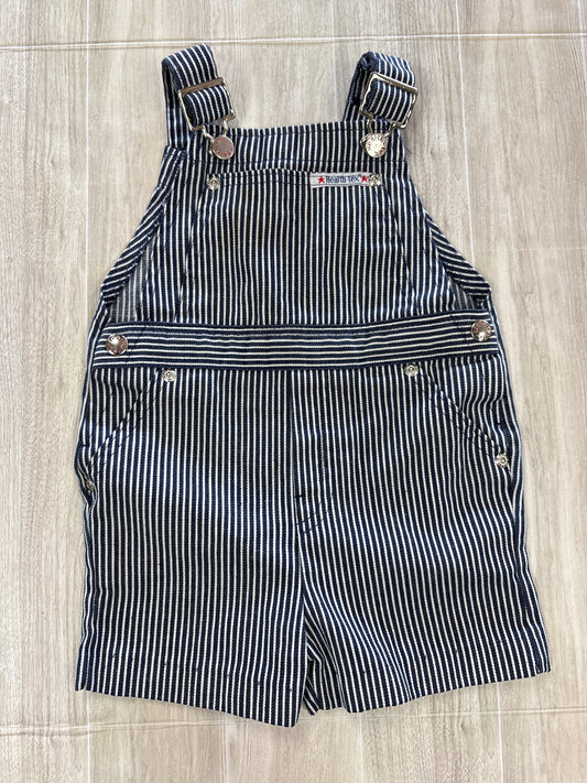 VINTAGE 4T Health-Tex Navy Pinstripe Shortie Overalls