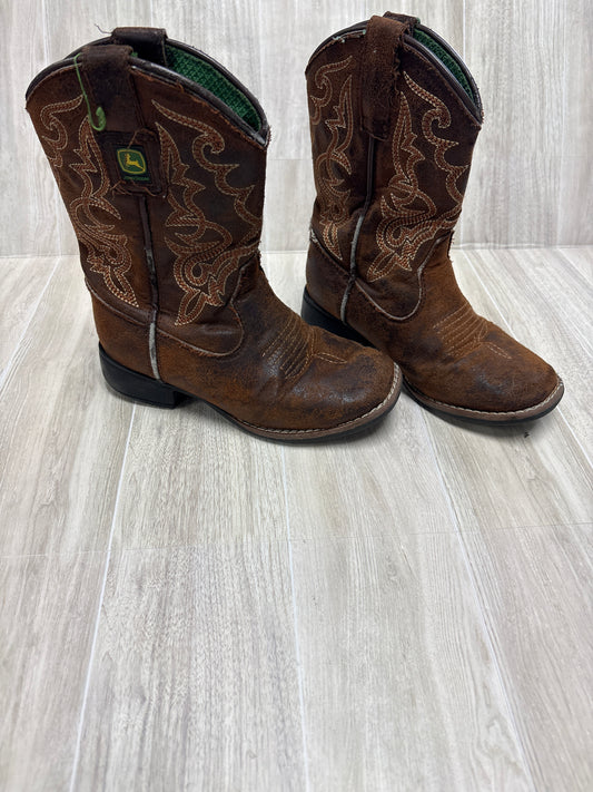 11c Brown John Deere Western Boots - Blemish