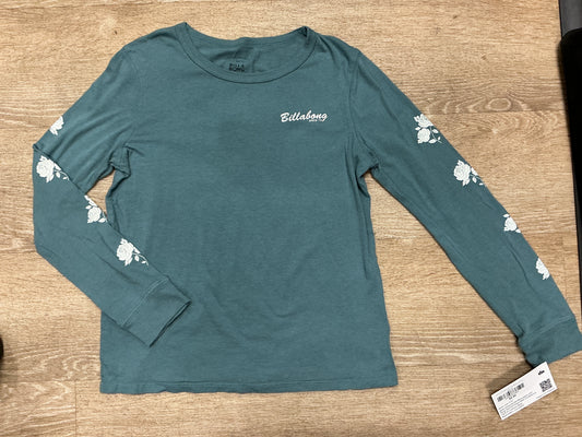 10/12 Billabong Teal Roses Long Sleeve
