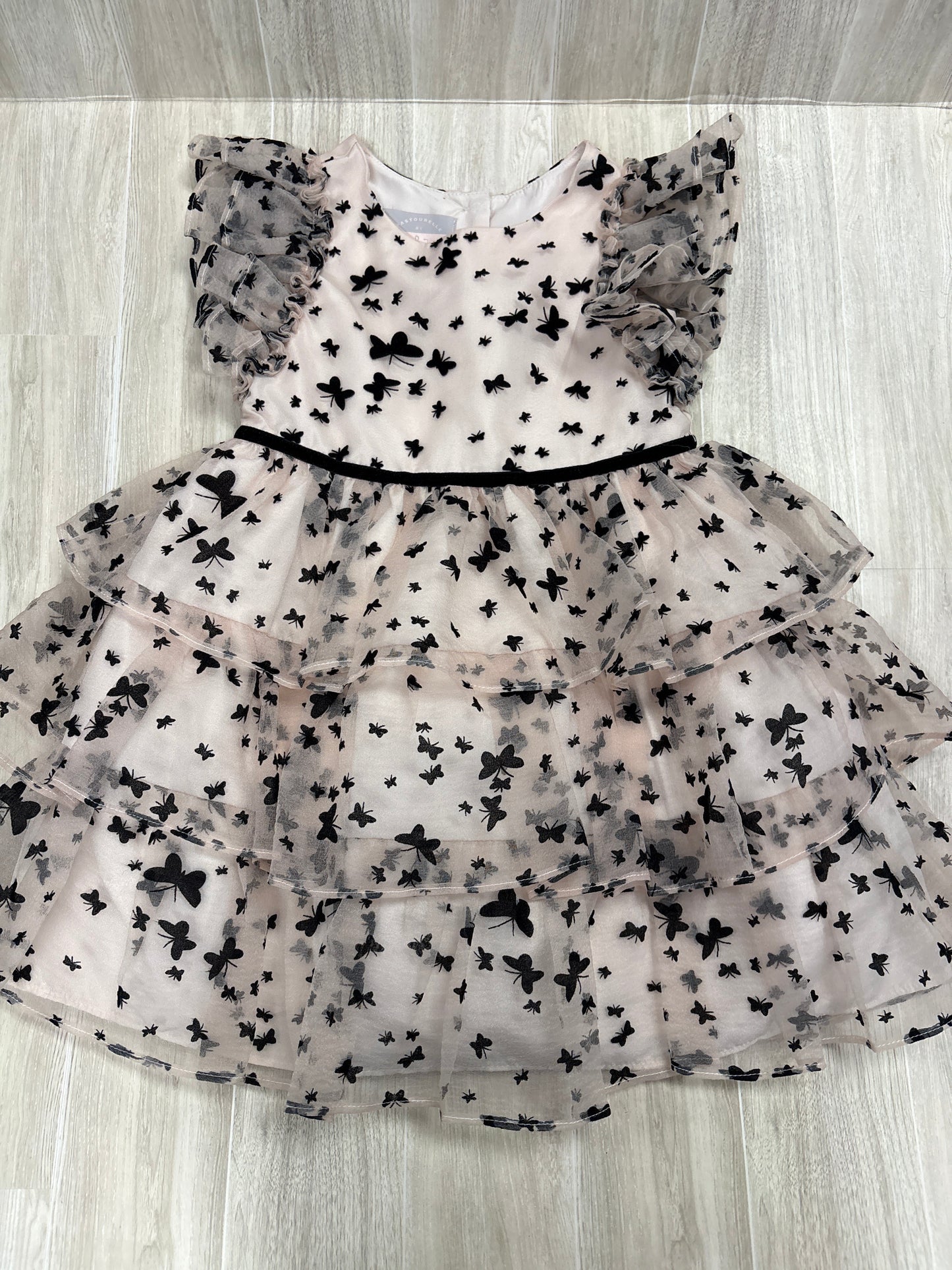 5T Pippa & Julie Light Pink Butterfly Layered Dress