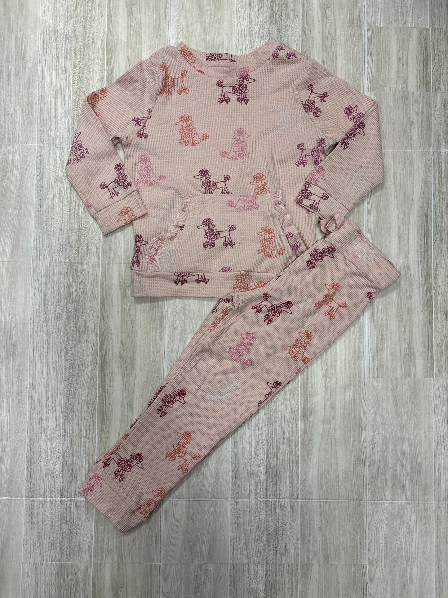 3T Mini Waffle Knit Poodle 2 Piece Lounge Set