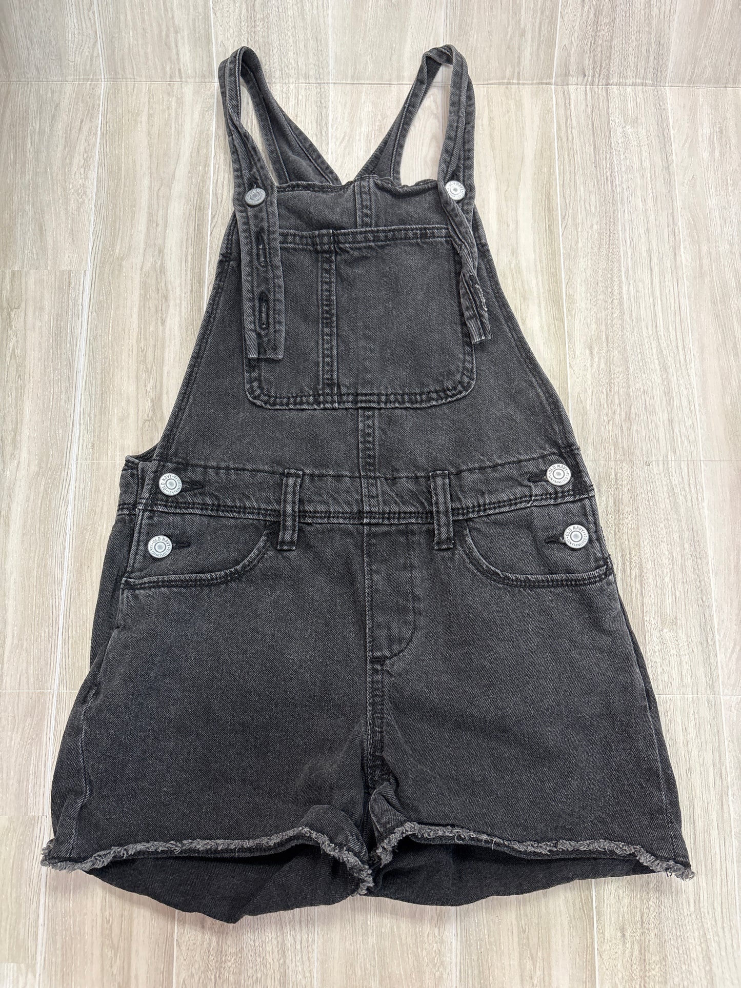 10/12 Black Denim Shortie Overalls