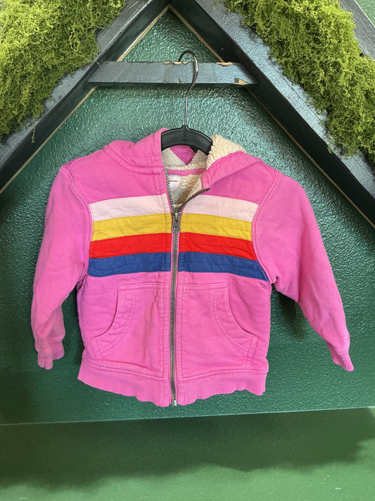 2T Hanna Andersson Pink Sherpa Jacket