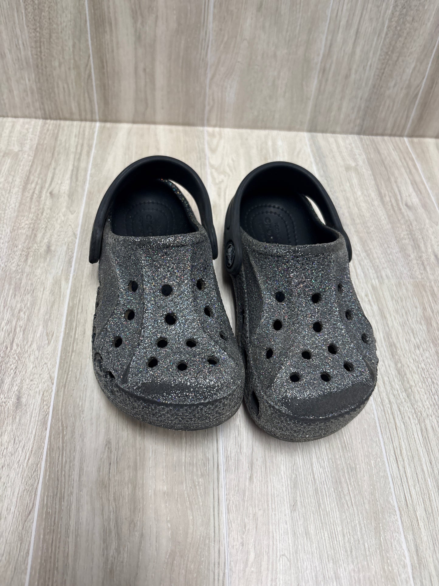 9c Black Glitter Crocs - Blemish