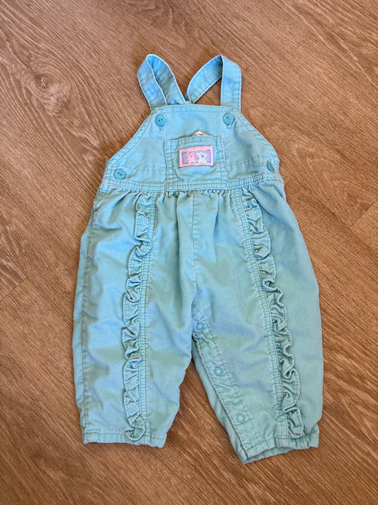 3-6m VINTAGE OshKosh Pastel Blue Corduroy Ruffle Jumper